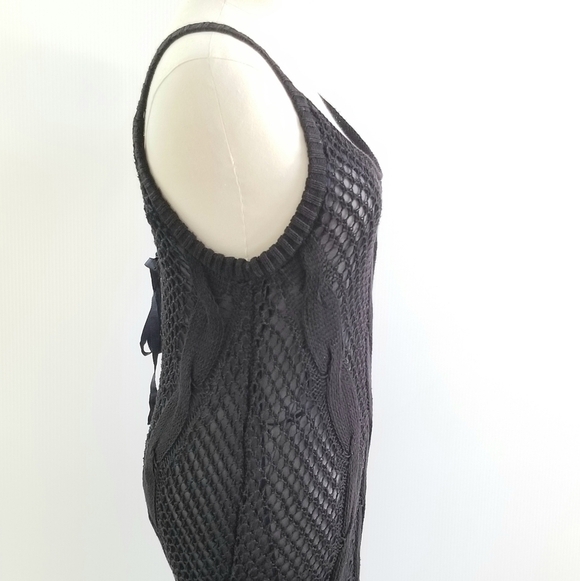 Free People Black Crochet Mini Cocktail Parry Evening Dress, size S/P - Picture 5 of 10